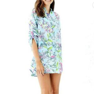 NWT! Lilly Pulitzer Mini Natalie Cover Up in Bali Blue Sway this Way L & XL